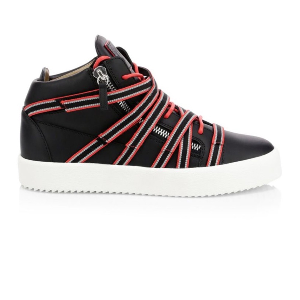 giuseppe zanotti NIB red/blk multi strap midtops - Picture 8 of 13